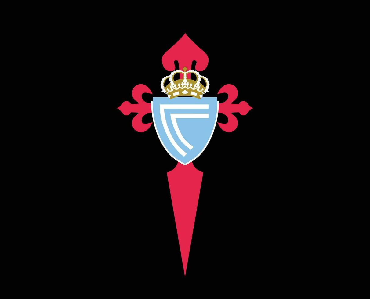 Celta de Vigo Club Logo Symbol La Liga Spain Football Abstract Design Vector Illustration With Black Background