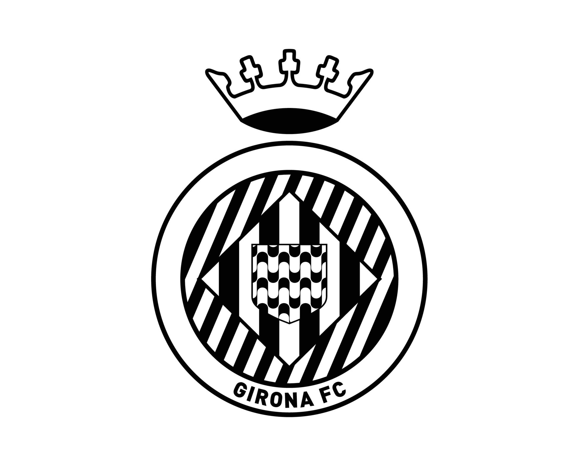 Girona Club Symbol Logo Black La Liga Spain Football Abstract Design ...