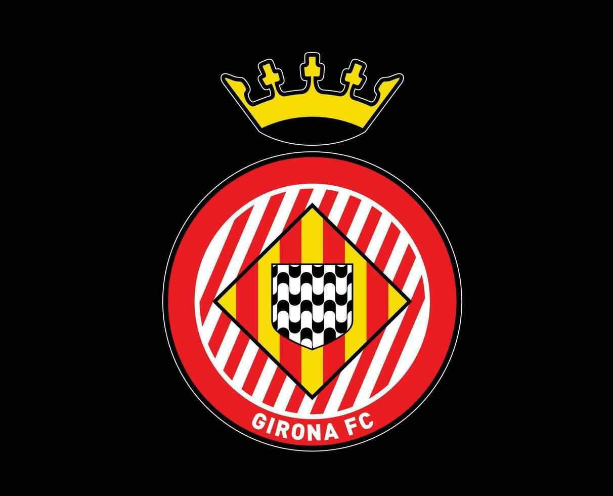 Girona club símbolo logo la liga España fútbol americano resumen diseño vector ilustración con negro antecedentes