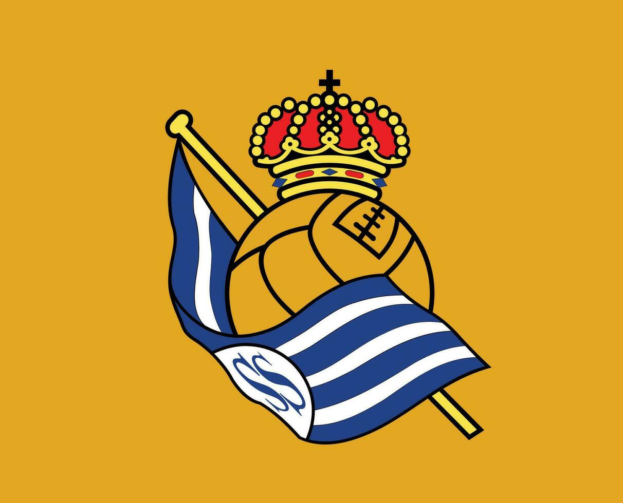 real sociedad club logo símbolo la liga España fútbol americano resumen diseño vector ilustración con marrón antecedentes