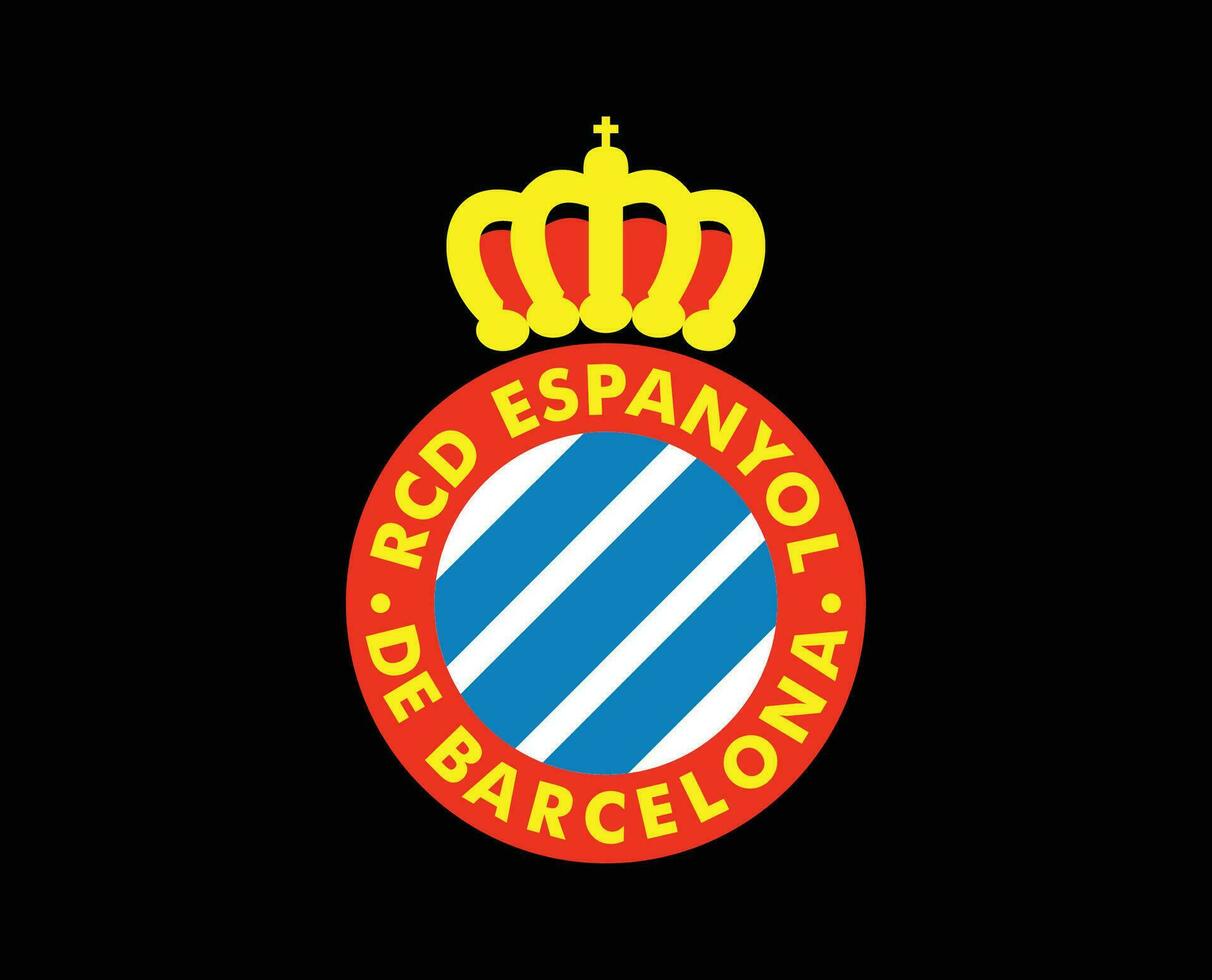 Espanyol Club Logo Symbol La Liga Spain Football Abstract Design Vector Illustration With Black Background