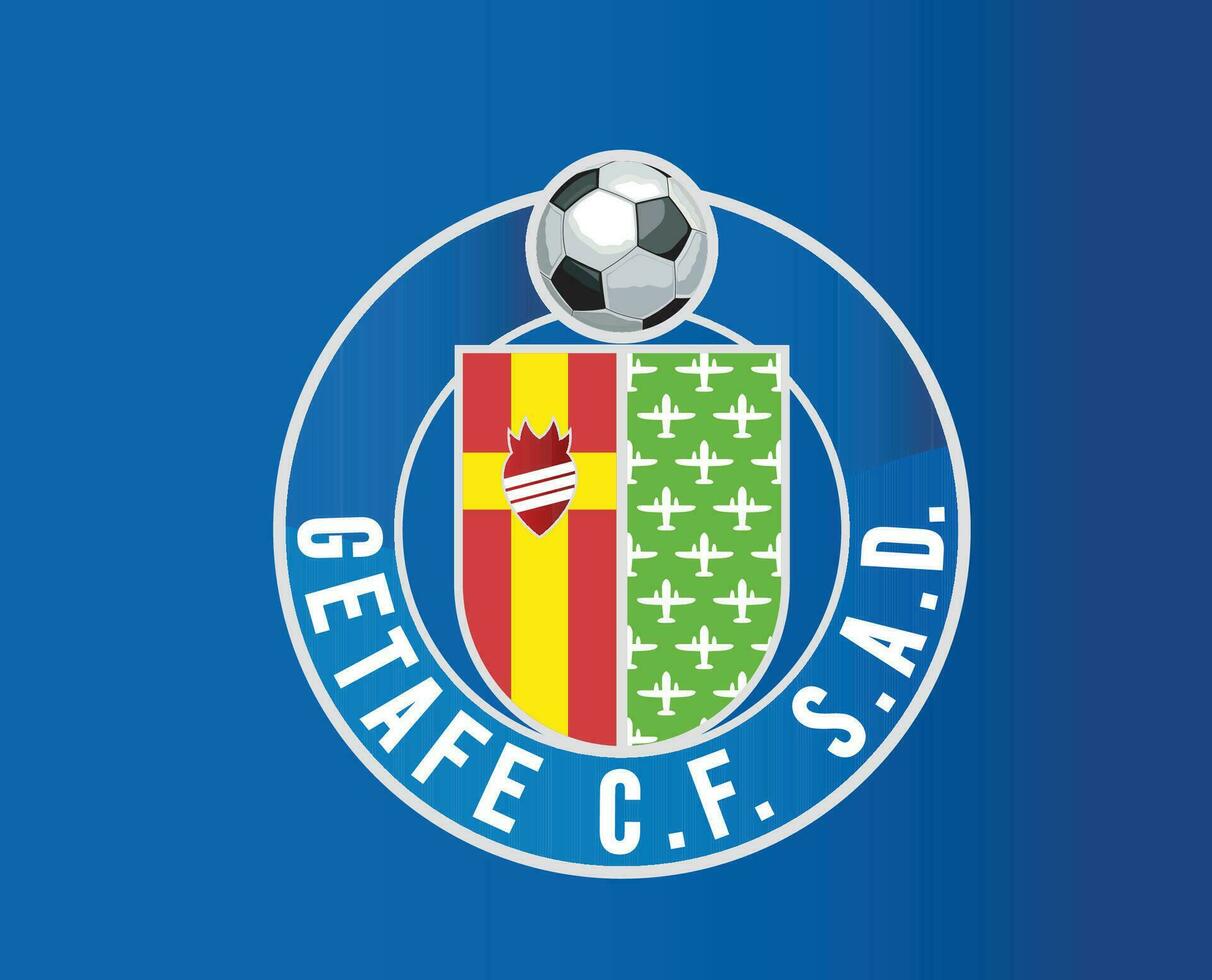 Getafe Club Logo Symbol La Liga Spain Football Abstract Design Vector Illustration With Blue Background