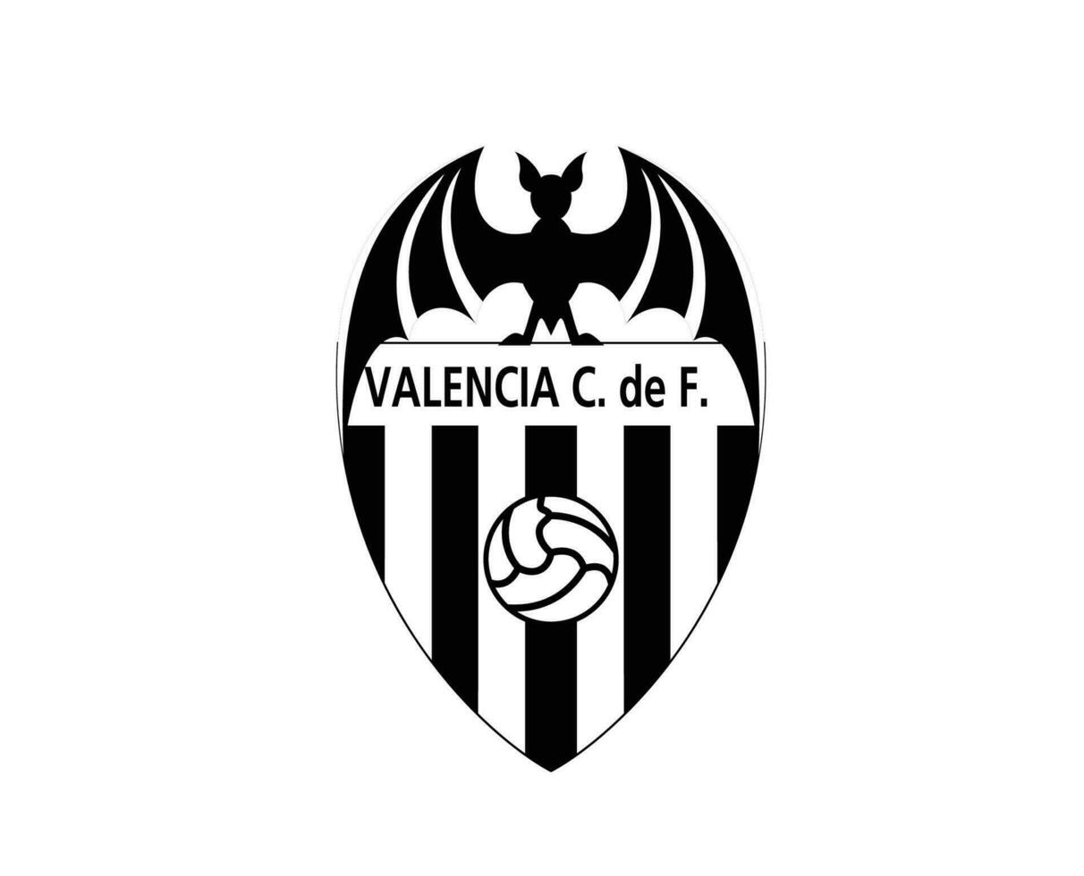 Valencia club logo símbolo negro la liga España fútbol americano resumen diseño vector ilustración