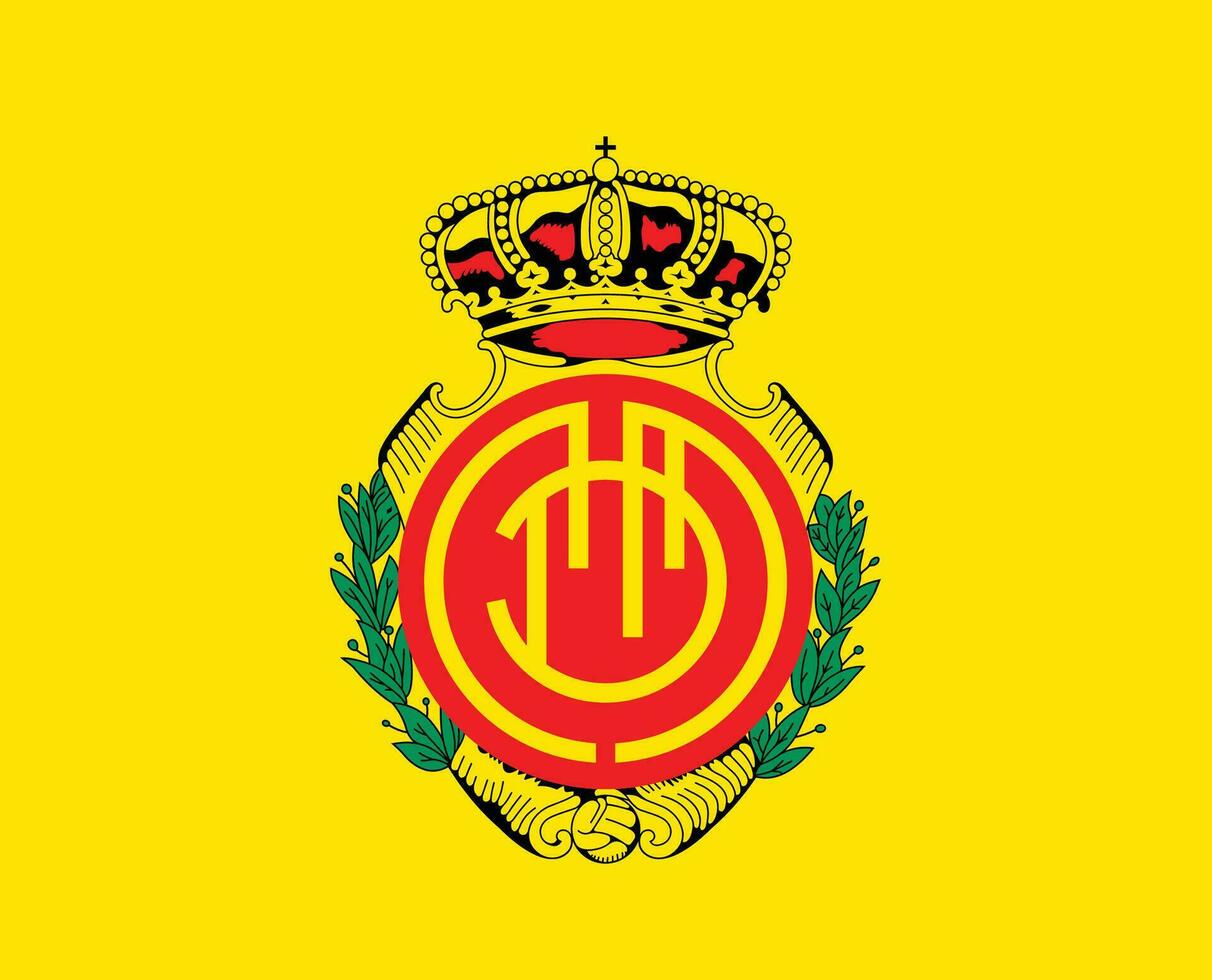 real mallorca club logo símbolo la liga España fútbol americano resumen diseño vector ilustración con amarillo antecedentes