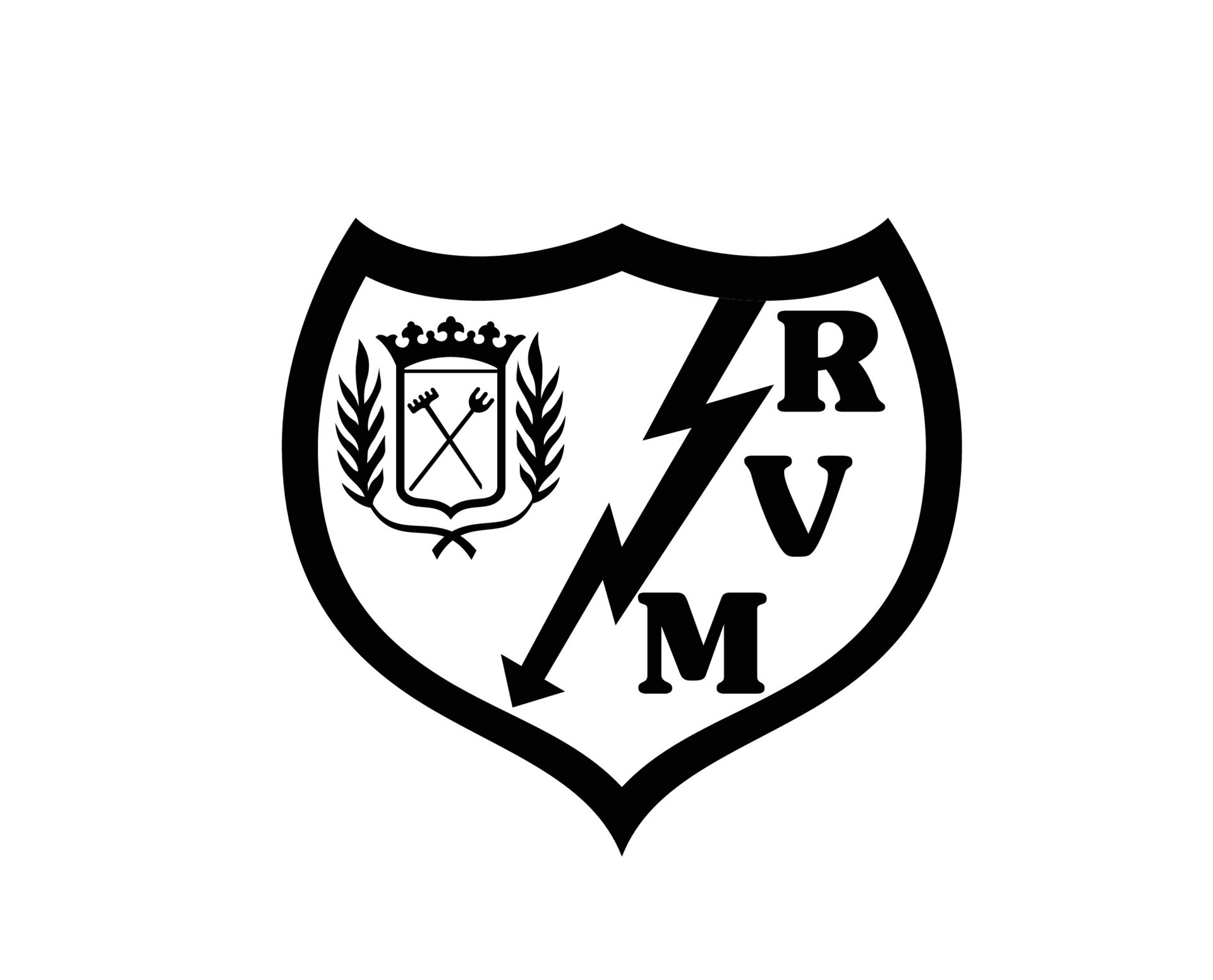 Rayo Vallecano Club Symbol Logo Black La Liga Spain Football Abstract