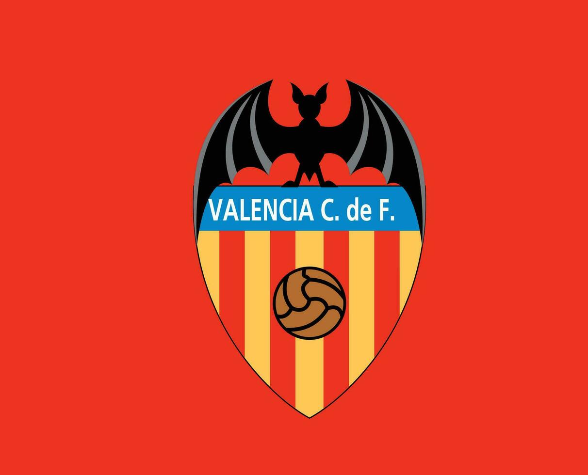 Valencia club logo símbolo la liga España fútbol americano resumen diseño vector ilustración con rojo antecedentes