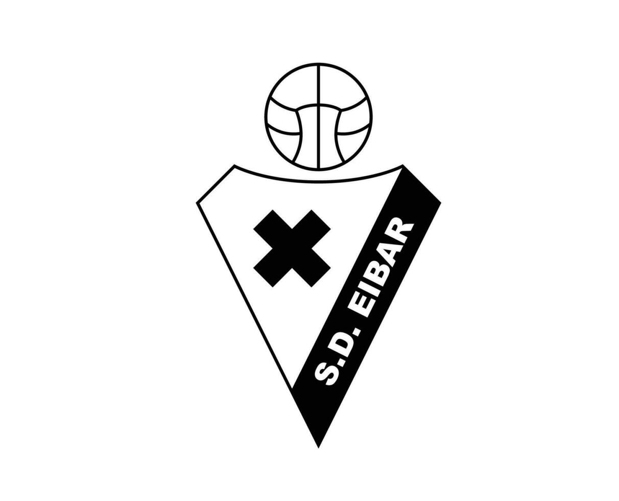 Eibar Club Logo Black Symbol La Liga Spain Football Abstract Design Vector Illustration
