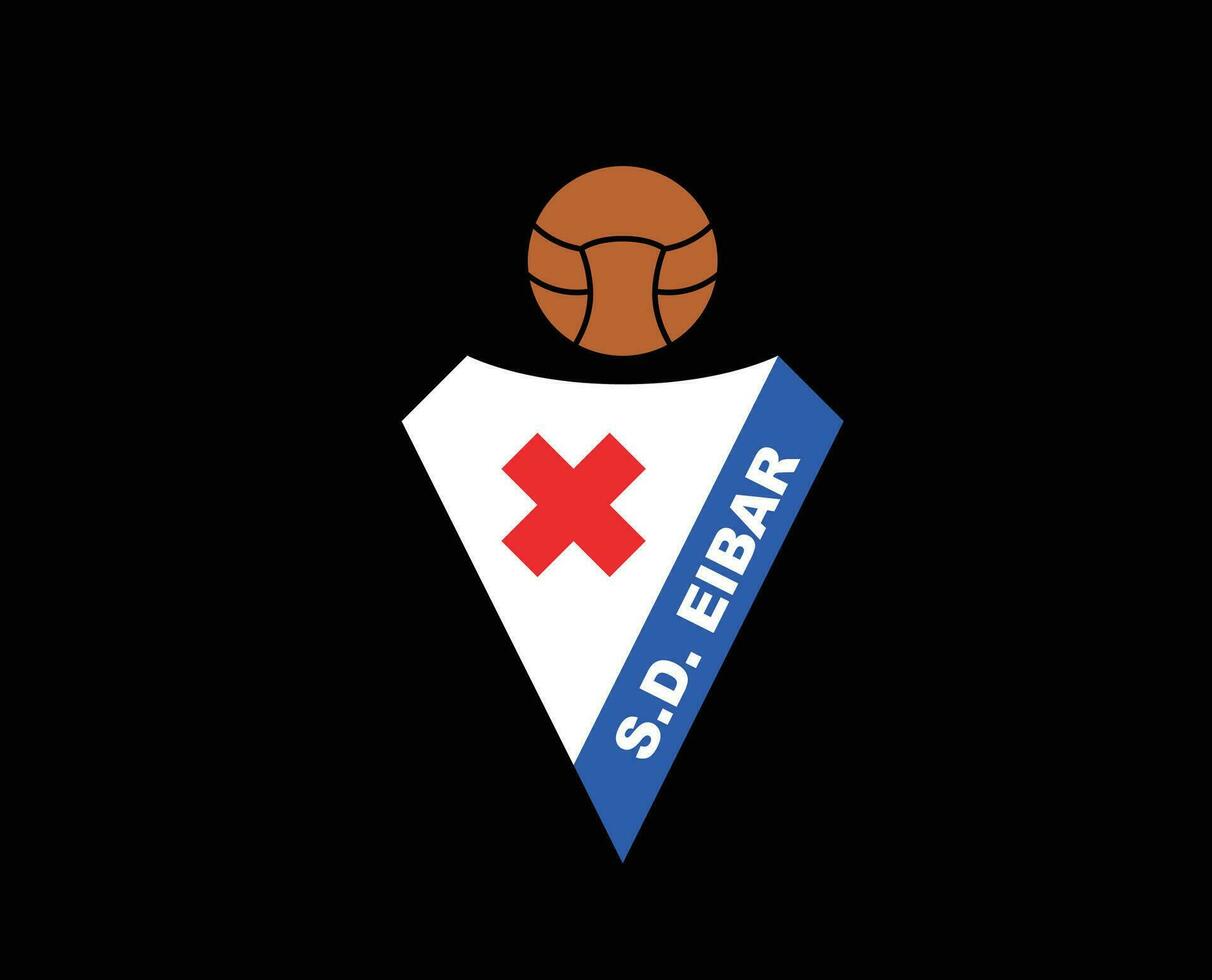 Eibar Club Logo Symbol La Liga Spain Football Abstract Design Vector Illustration With Black Background