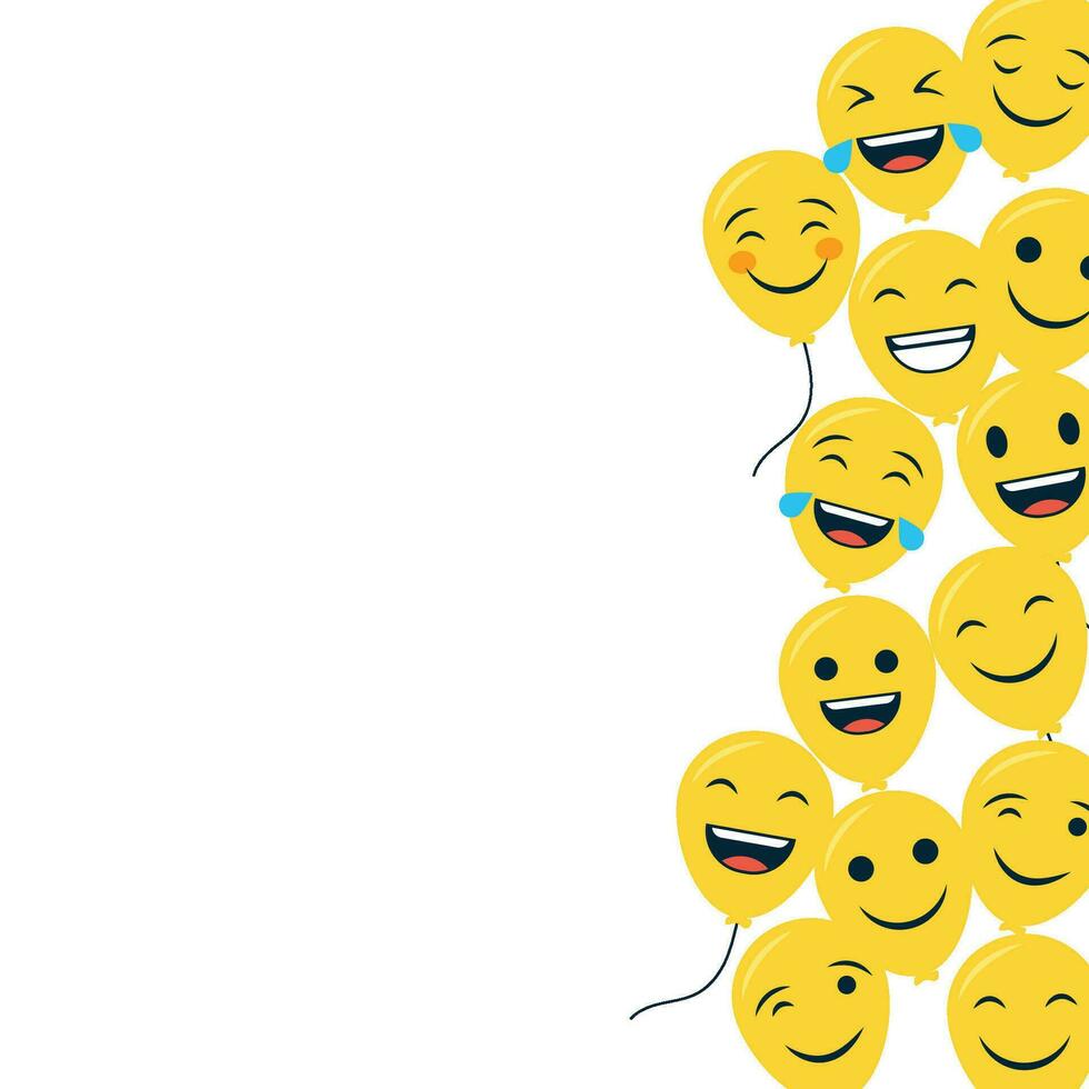 Happy world smile day Background with balloon emojis composition. vector