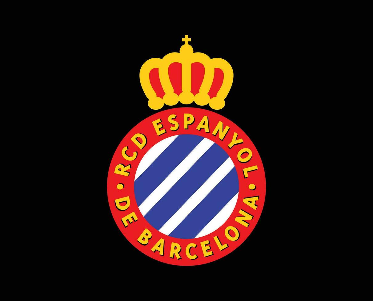 Espanyol Club Symbol Logo La Liga Spain Football Abstract Design Vector Illustration With Black Background
