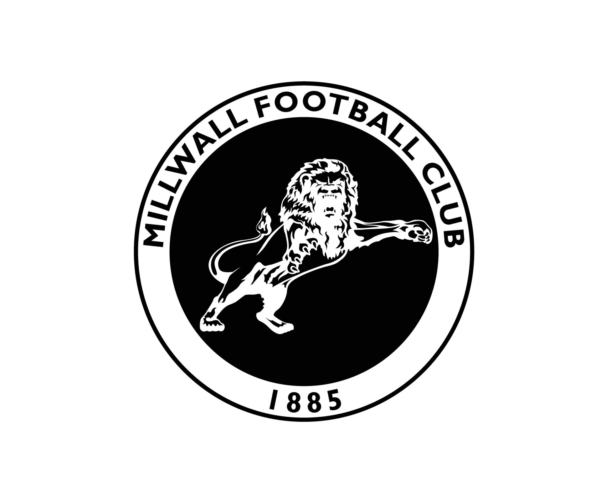 Millwall FC Club Logo Symbol Black Premier League Football Abstract ...