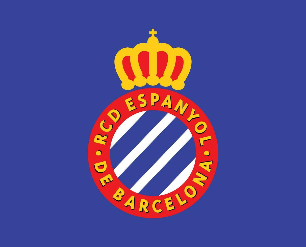 Espanyol Club Symbol Logo La Liga Spain Football Abstract Design Vector Illustration With Blue Background