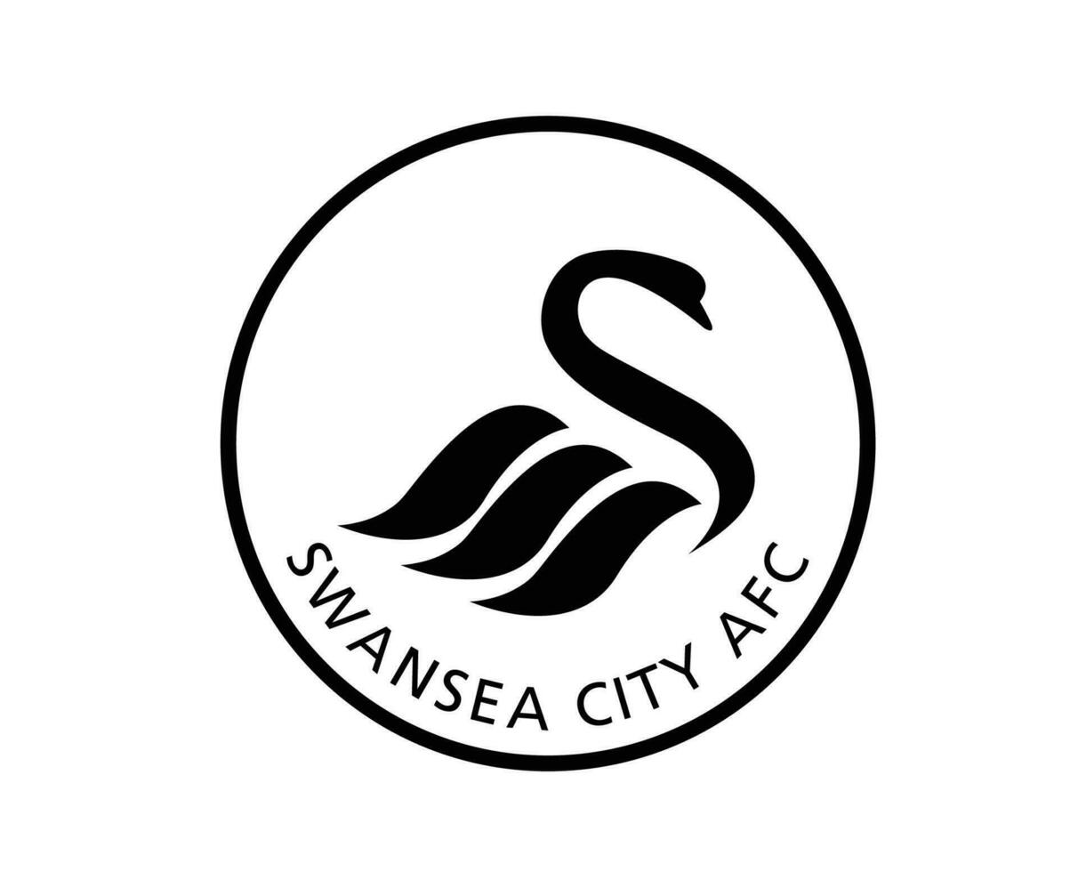 Swansea City Club Logo Symbol Black Premier League Football Abstract Design Vector Illustration