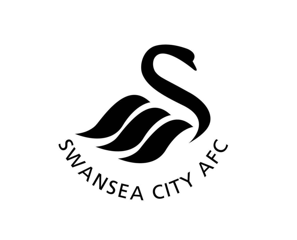 Swansea City Club Symbol Black Logo Premier League Football Abstract Design Vector Illustration