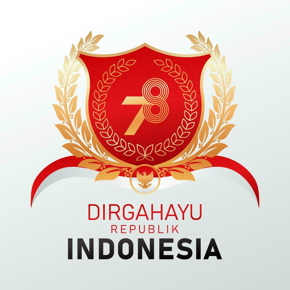 The 78-year logo of the Dirgahayu Republik Indonesia badge, which means Indonesia Independence Day vector