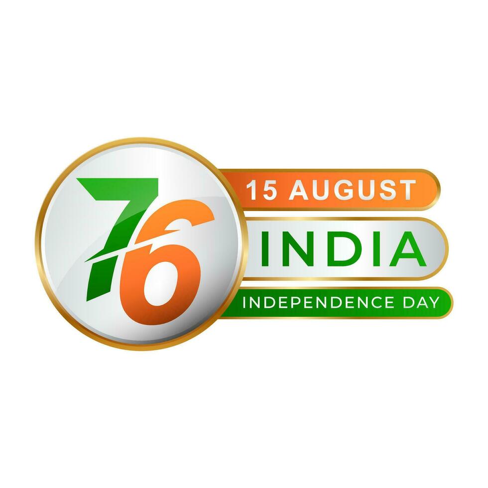 elegant logo of India 76th independence day vector
