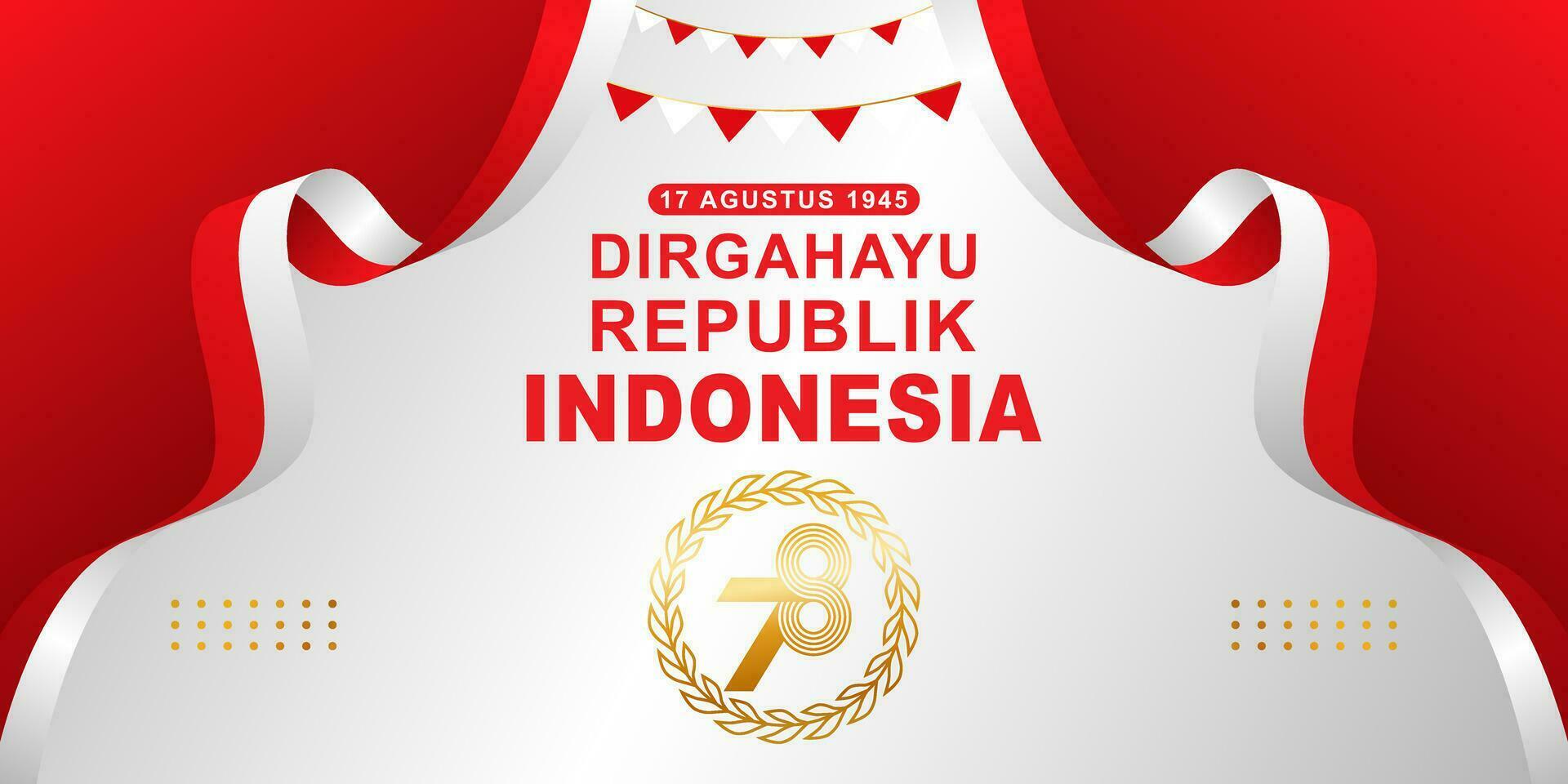 elegant banner greeting Dirgahayu Republik Indonesia ke-78, which means the 78th Independence Day of Republic Indonesia vector