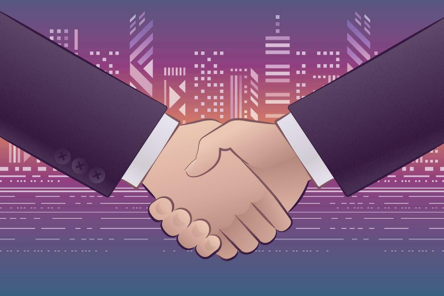 Business Agreement. Graphic illustration on the theme of Business Transactions and Relationships. vector