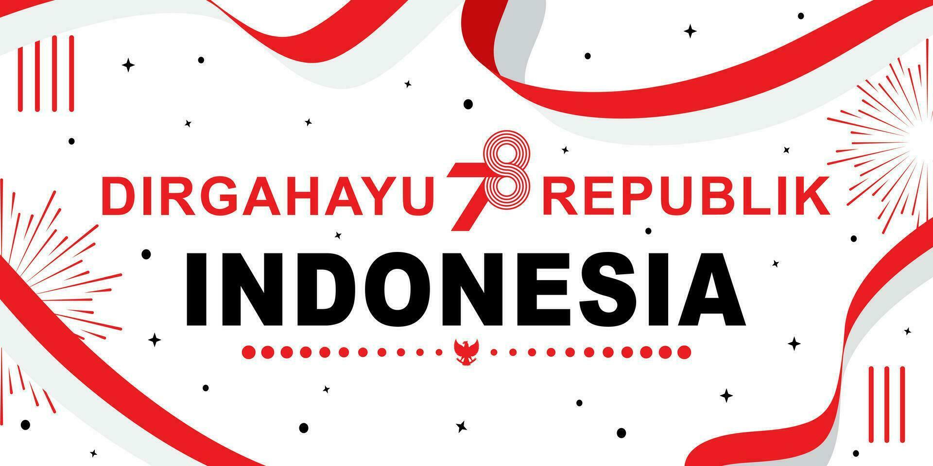 flat cartoon banner design greeting Dirgahayu Republik Indonesia ke-78, which means the 78th Indonesian Independence Day vector
