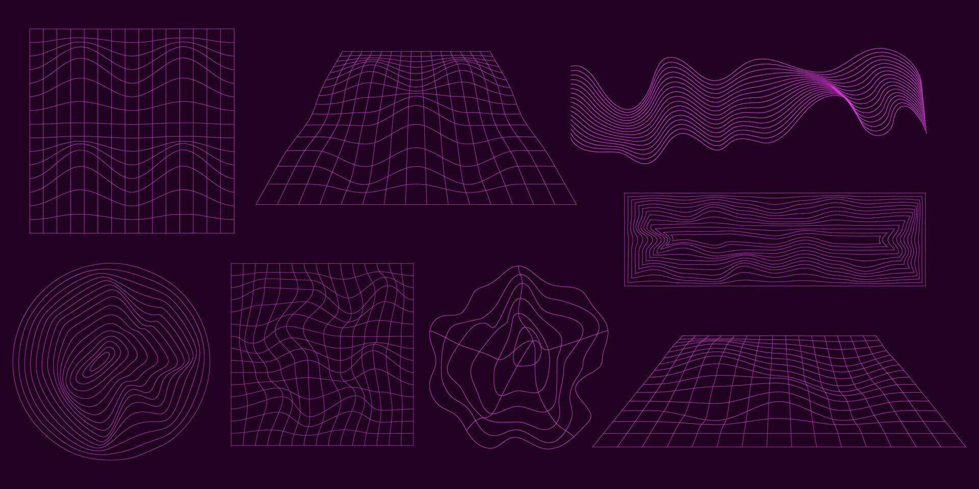 collection of flat design abstract wireframes vector