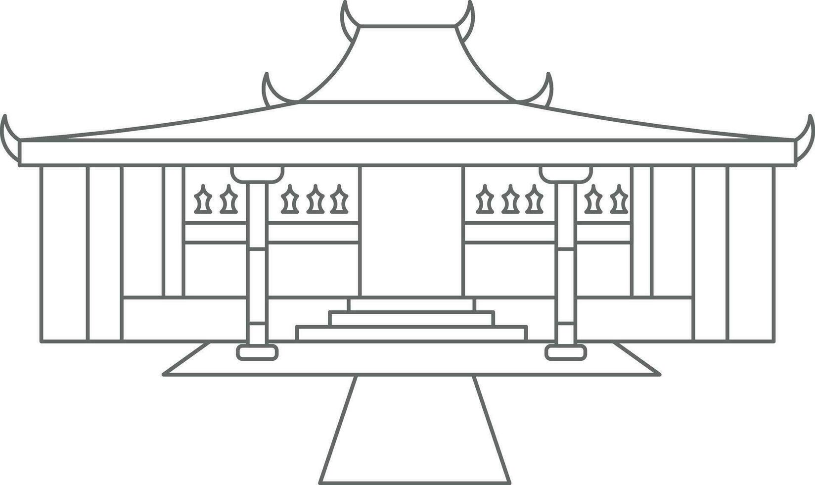 Joglo, Indonesian Traditional House, Vector Illustration