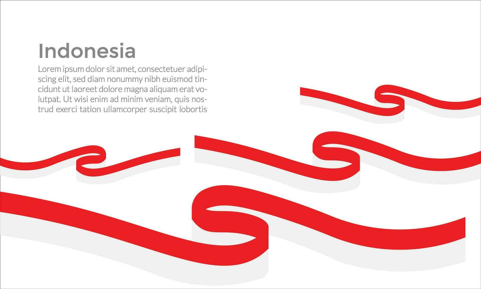 ondulación cinta o bandera con bandera de Indonesia. modelo para independencia día póster diseño vector