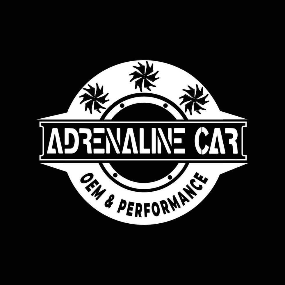 adrenalina coche oem actuación logo diseño vector modelo