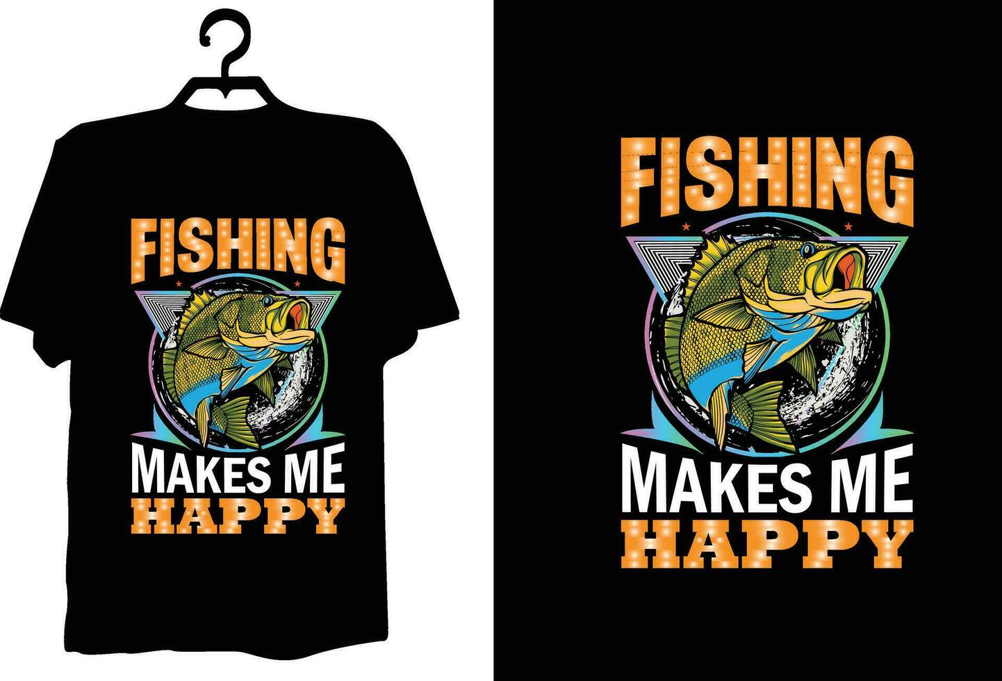 diseño de camiseta de pesca vector