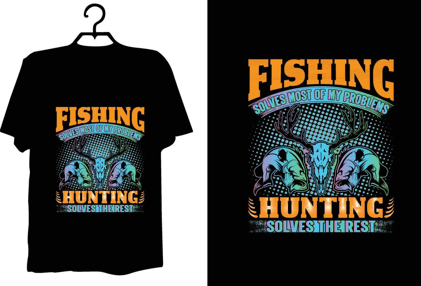 Fishing t shirt design vector