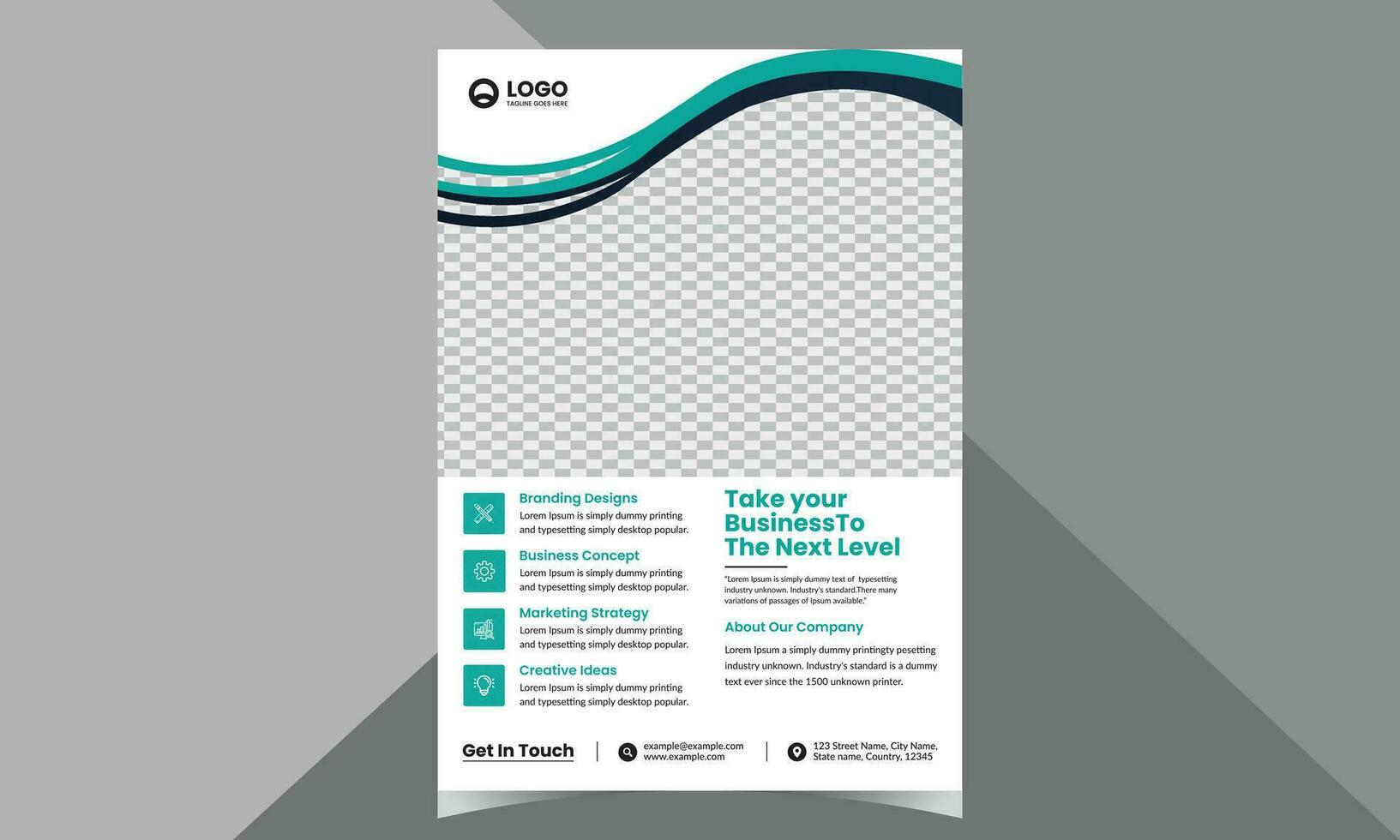 poster flyer pamphlet brochure cover design layout space for photo background, vector illustration template in A4 size