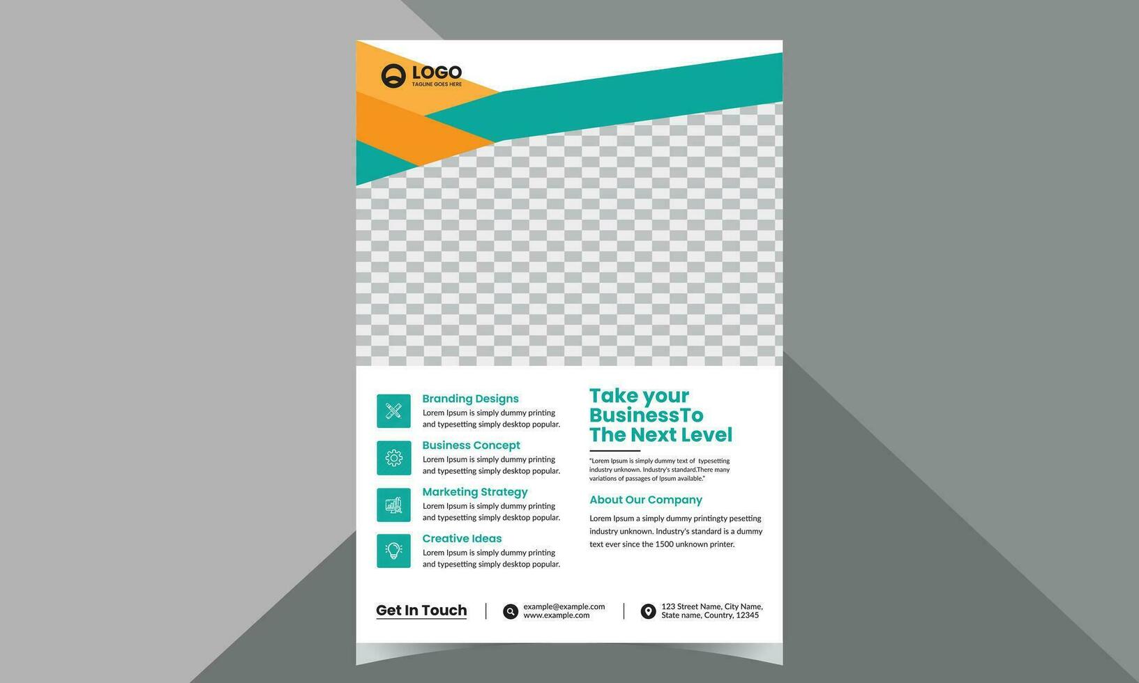 poster flyer pamphlet brochure cover design layout space for photo background, vector illustration template in A4 size