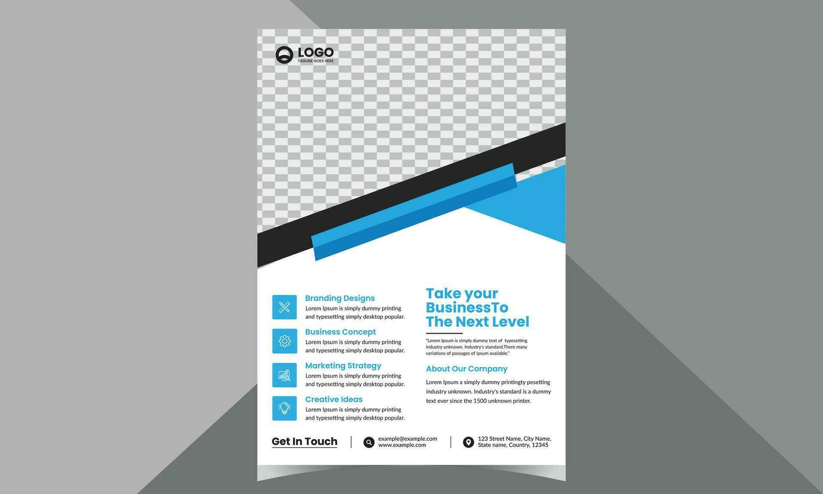 poster flyer pamphlet brochure cover design layout space for photo background, vector illustration template in A4 size