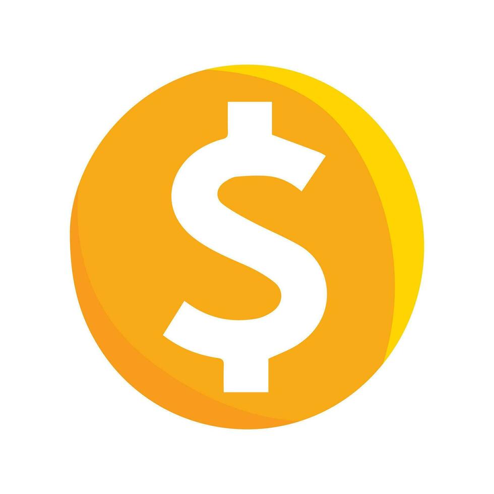 moneda icono. con dólar signo. vector ilustración