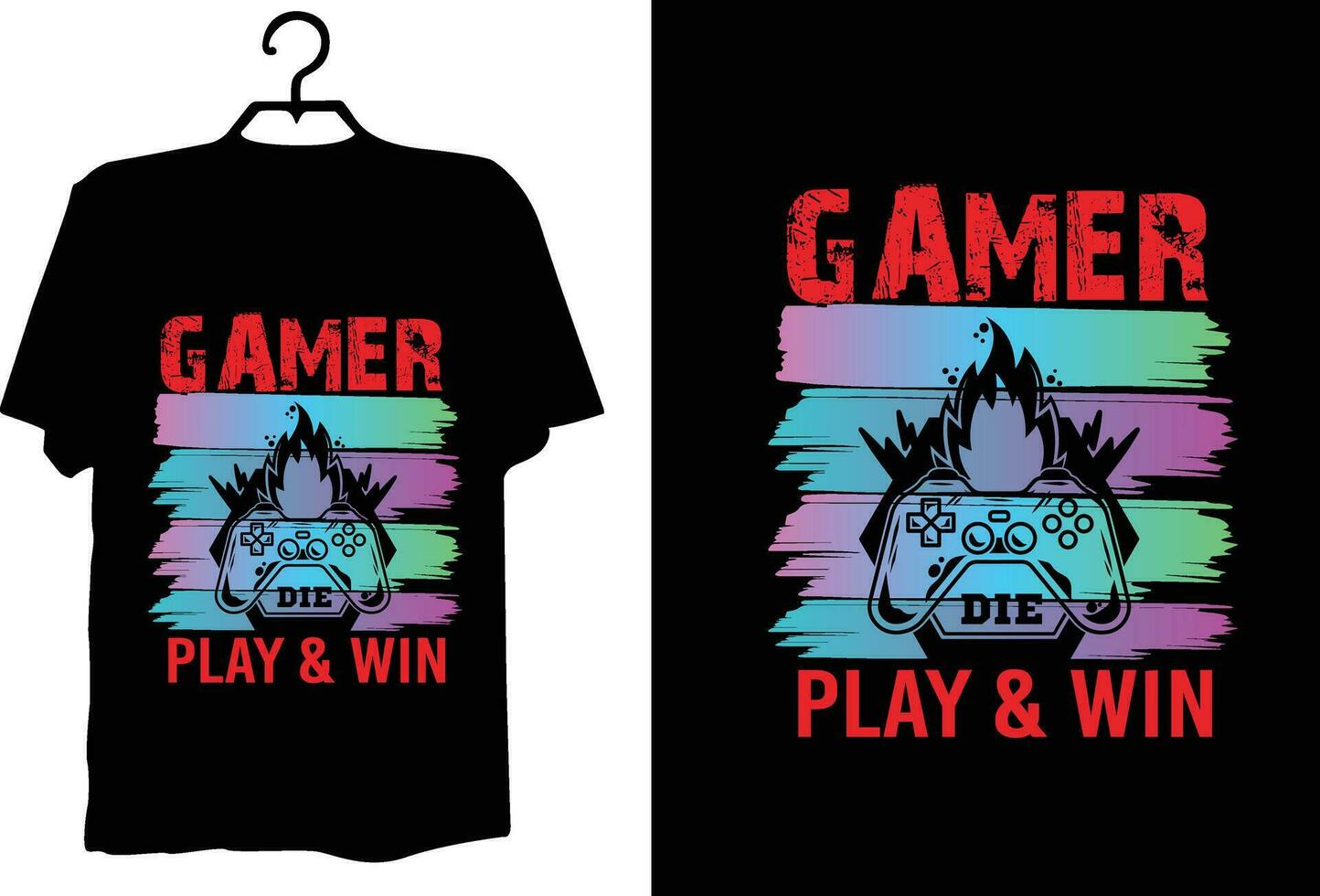 Game t shirt design vector