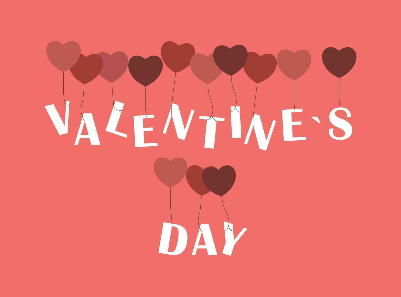 Valentines Day background Romantic composition with text and balloons vector