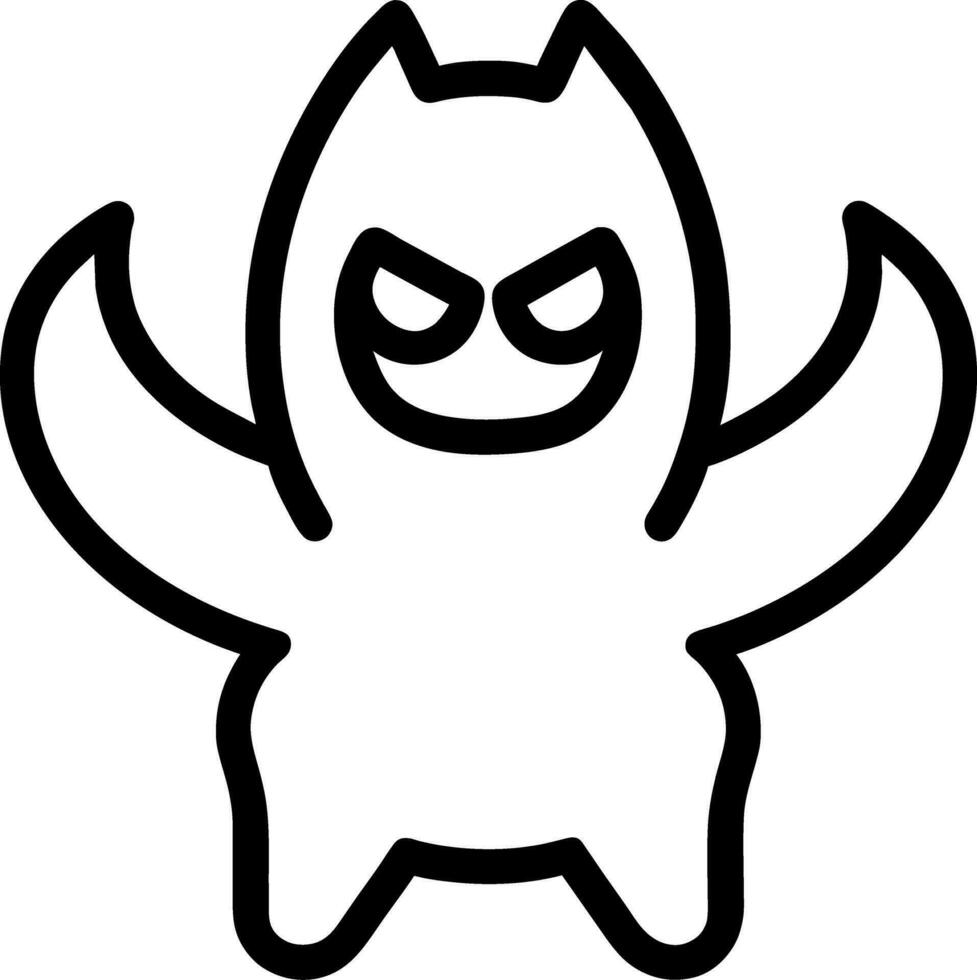 vector illustration of evil monster cartoon