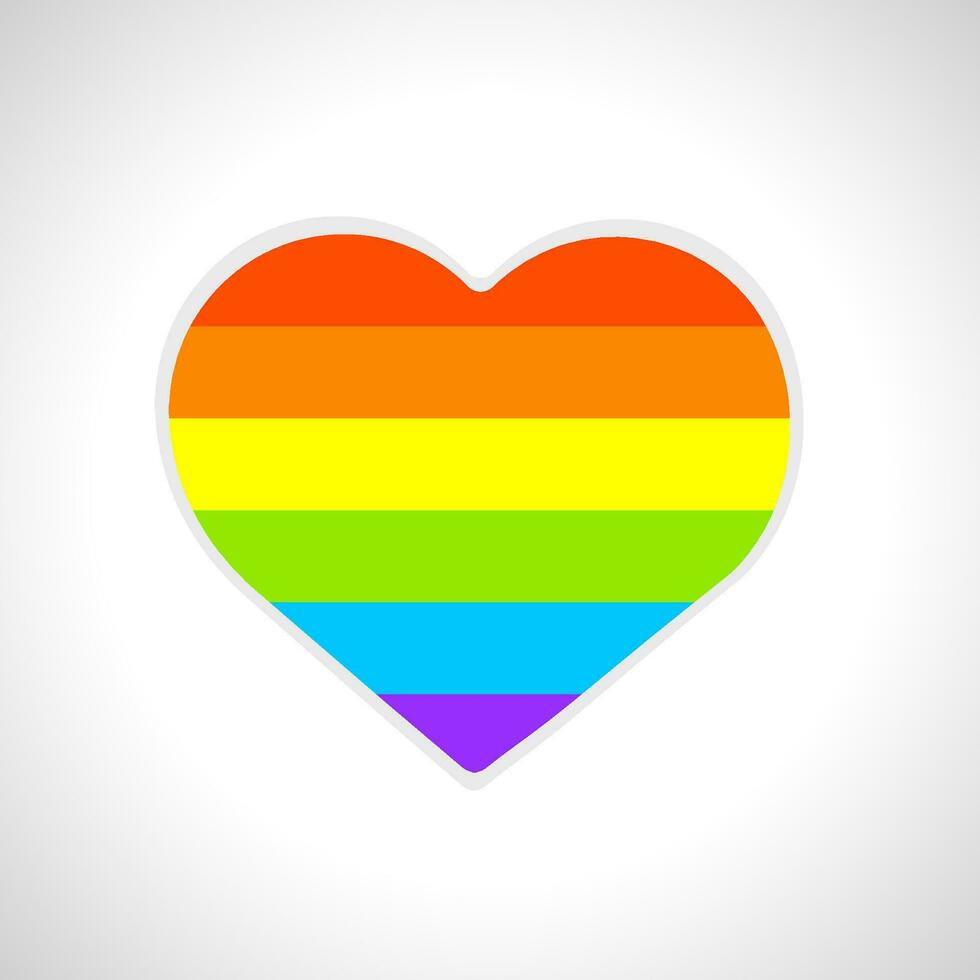 Heart with pride flag colors. LGBT flag vector