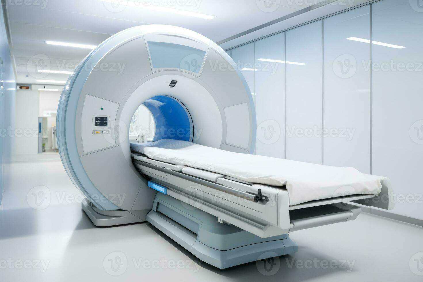 Advanced mri or ct scan medical diagnosis machine at hospital lab as wide banner with copy space area photo