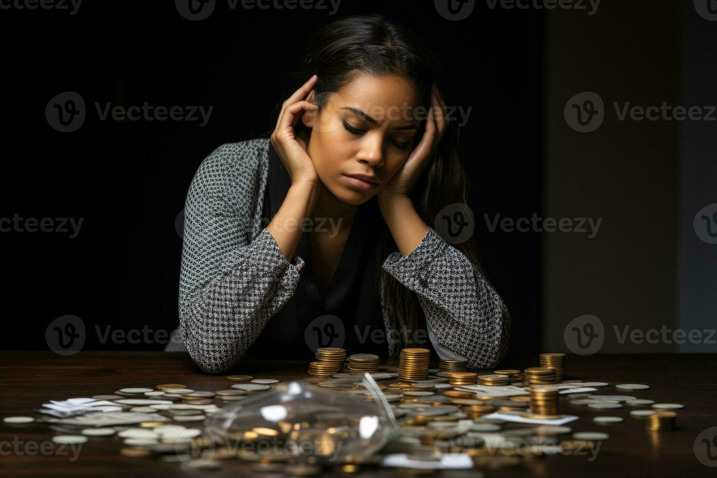 Financial problems of a woman photo