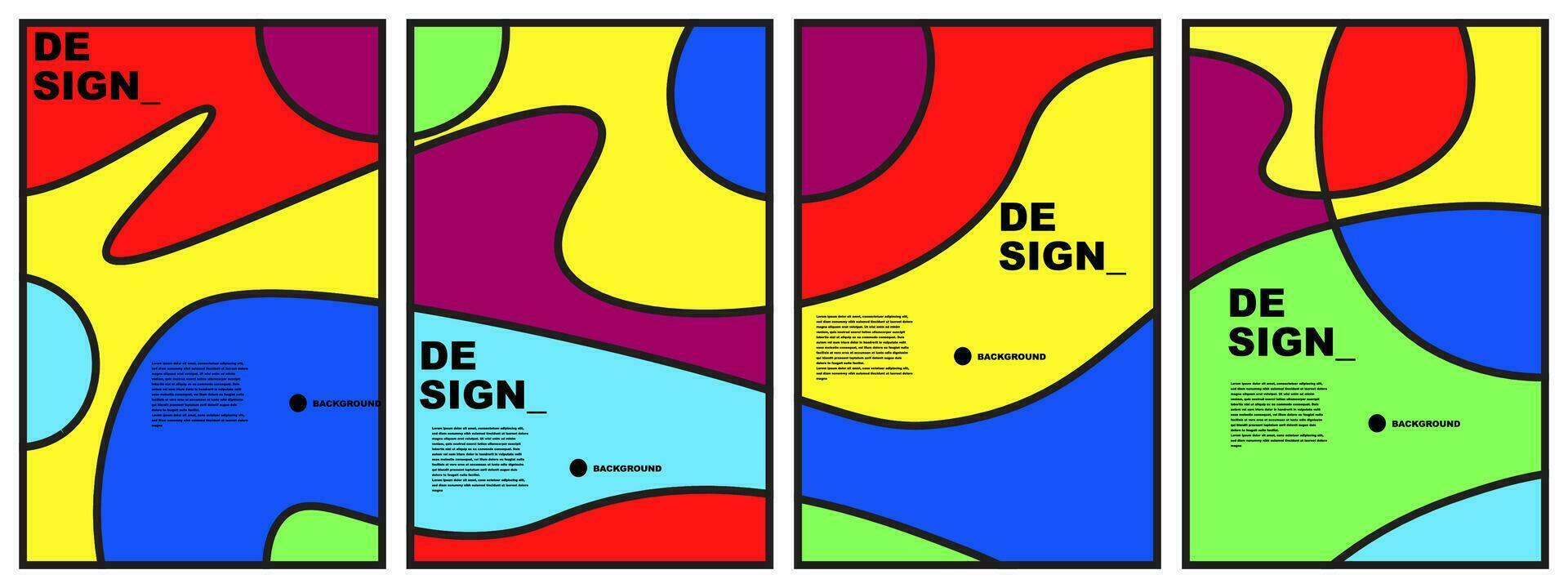 abstract flat background set for banner, poster, template, design, flyer, brochure, etc vector