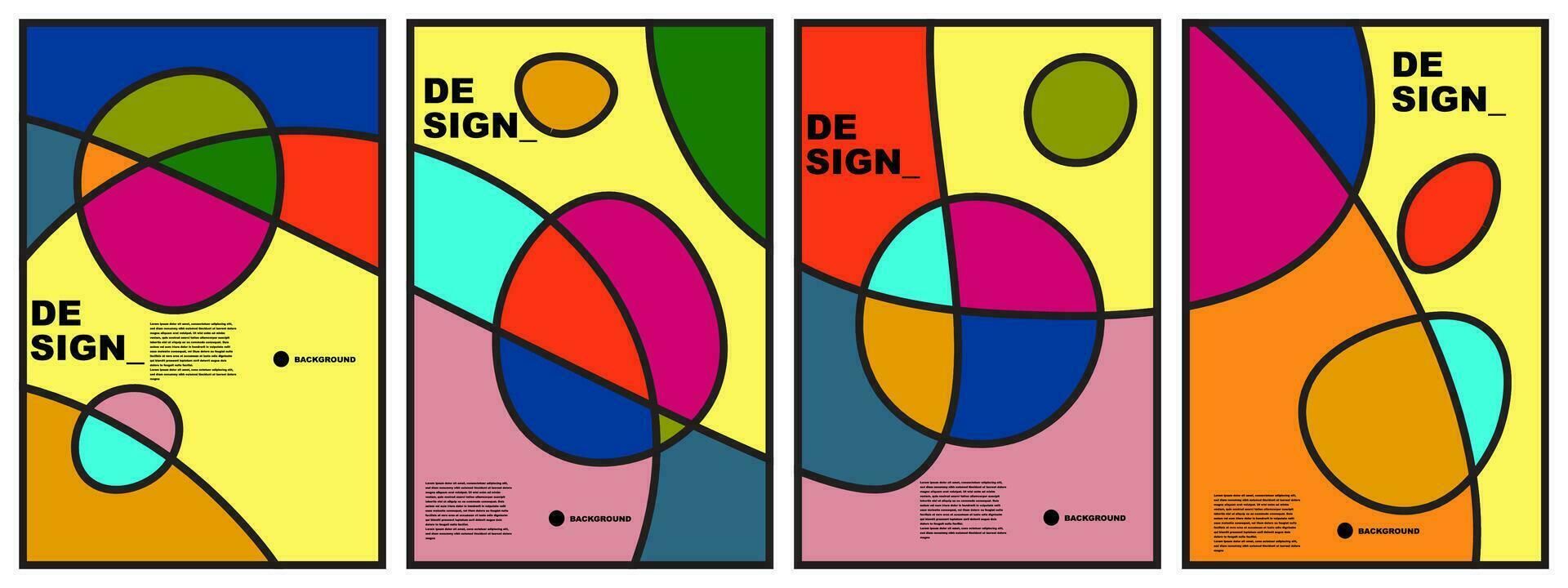abstract flat background set for banner, poster, template, design, flyer, brochure, etc vector