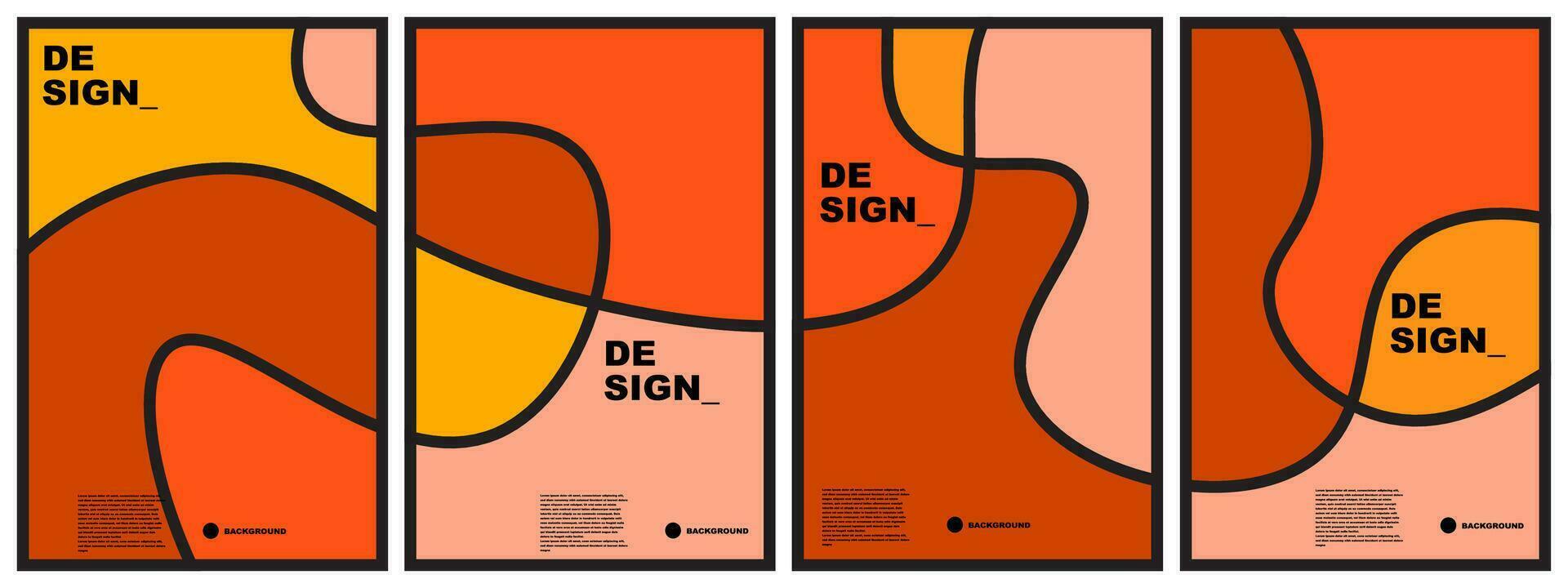 abstract flat background set for banner, poster, template, design, flyer, brochure, etc vector