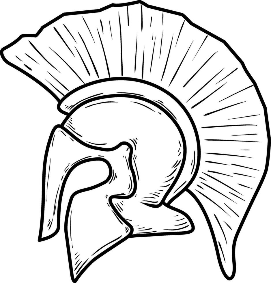 Spartan helmet greek vector