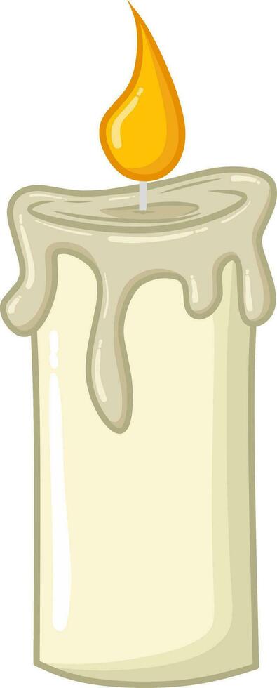 wax candle melting cartoon vector