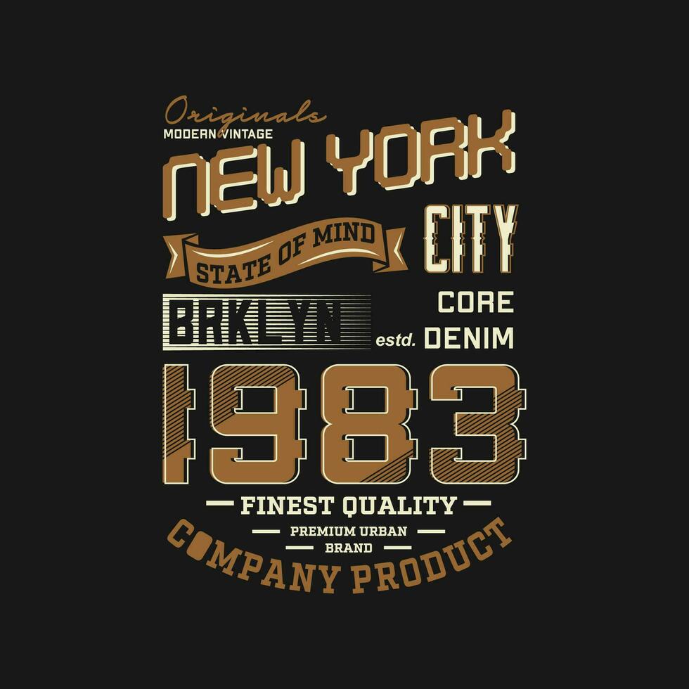new york city typography graphic design, for t shirt prints, vector illustration