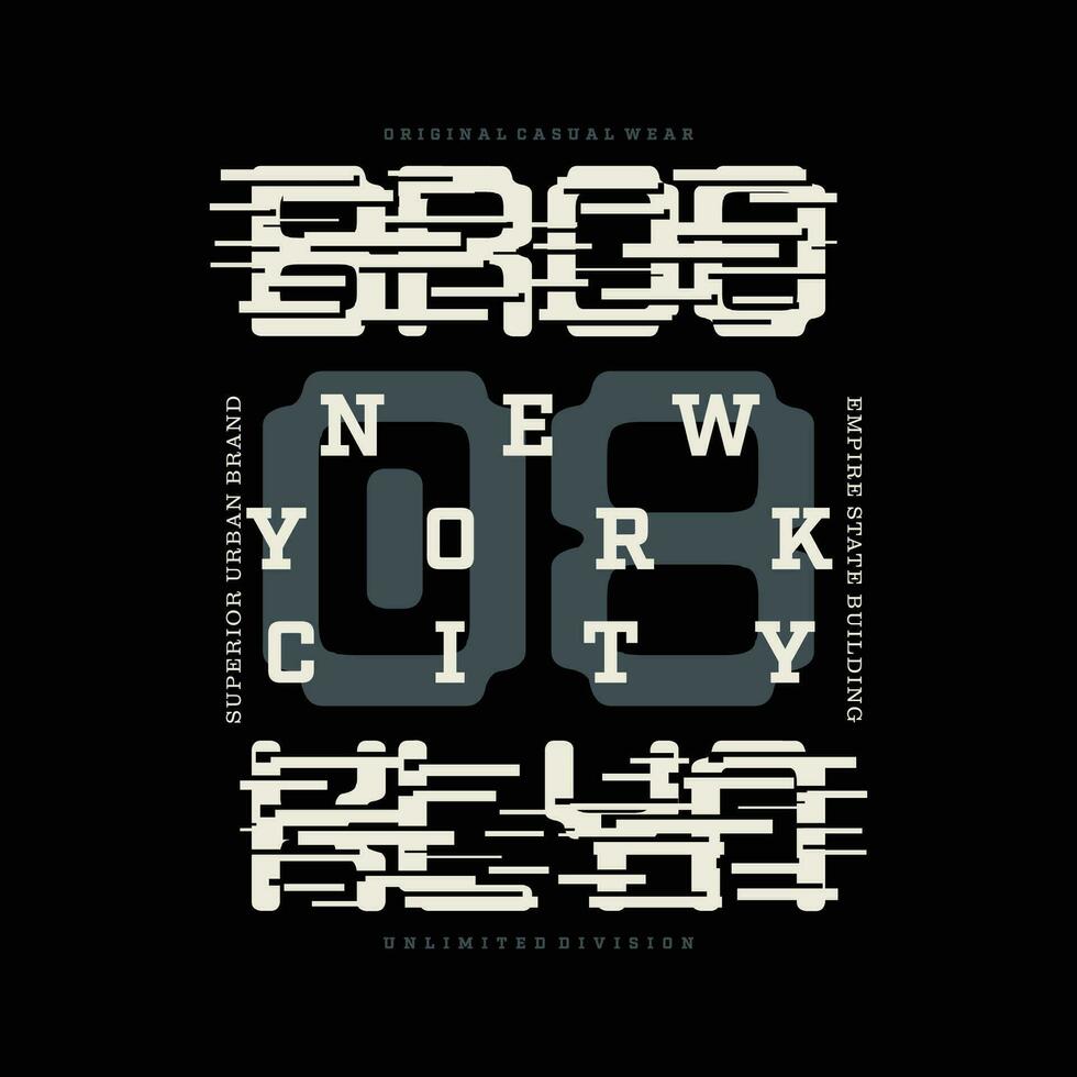brooklyn tipografía gráfico diseño, para t camisa huellas dactilares, vector ilustración