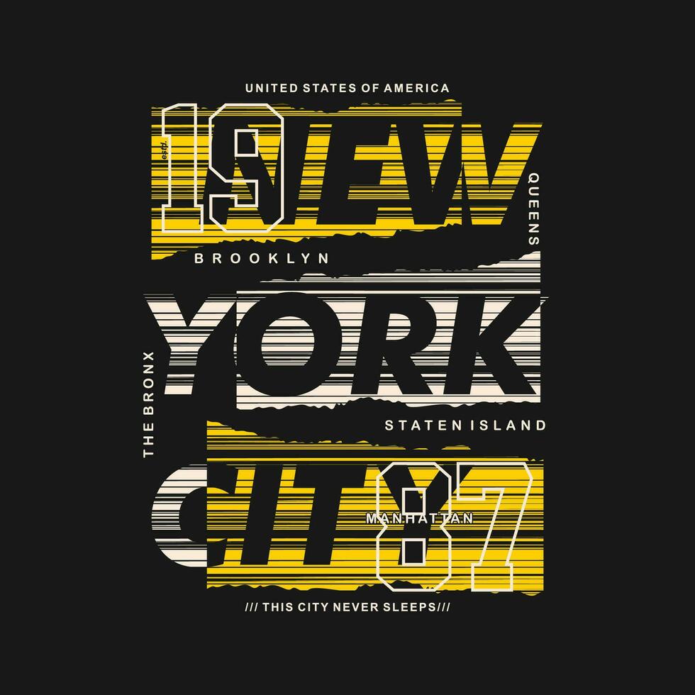 nuevo York ciudad gráfico tipografía, vector t camisa diseño, ilustración, bueno para casual activo