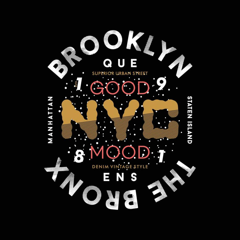 brooklyn graphic typography, t shirt vector, design fashion, illustration, good for casual style vector