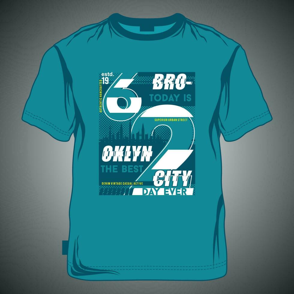 brooklyn urban street, graphic design, typography vector illustration, modern style, for print t shirt