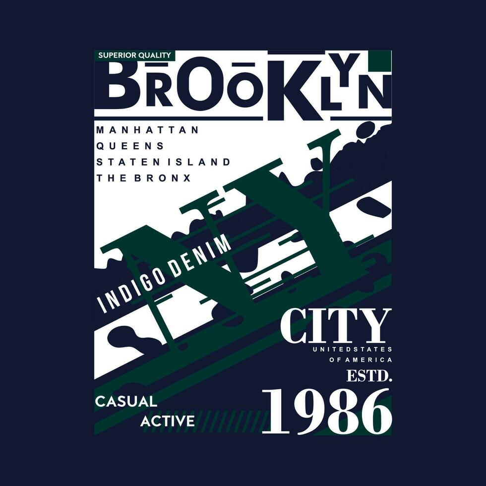 brooklyn graphic typography vector, t shirt design, illustration, good for casual style vector